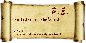 Perlstein Edvárd névjegykártya